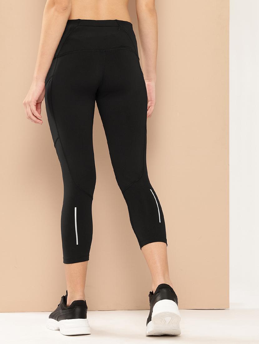 women solid high rise ankle length tights - 22009356 - Standard Image - 3