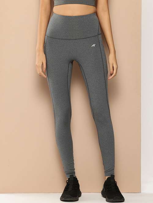 women solid high rise ankle length tights - 22009358 - Standard Image - 0