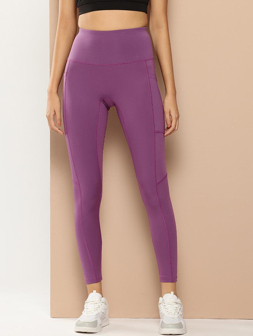 women solid high rise ankle length tights - 22009360 -  Zoom Image - 0
