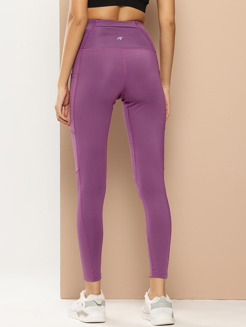 women solid high rise ankle length tights - 22009360 - Standard Image - 3