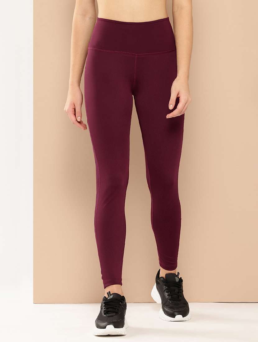 women solid high rise ankle length tights - 22009361 - Zoom Image - 0