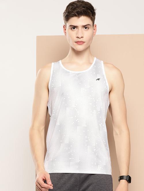 men polka dot printed sleeveless dry fit t-shirt - 22009362 - Standard Image - 0