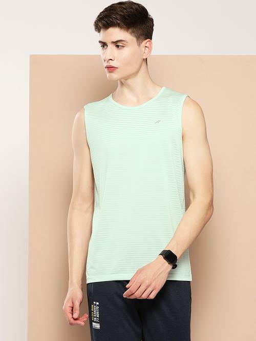 men striped sleeveless dry fit t-shirt - 22009363 - Standard Image - 0