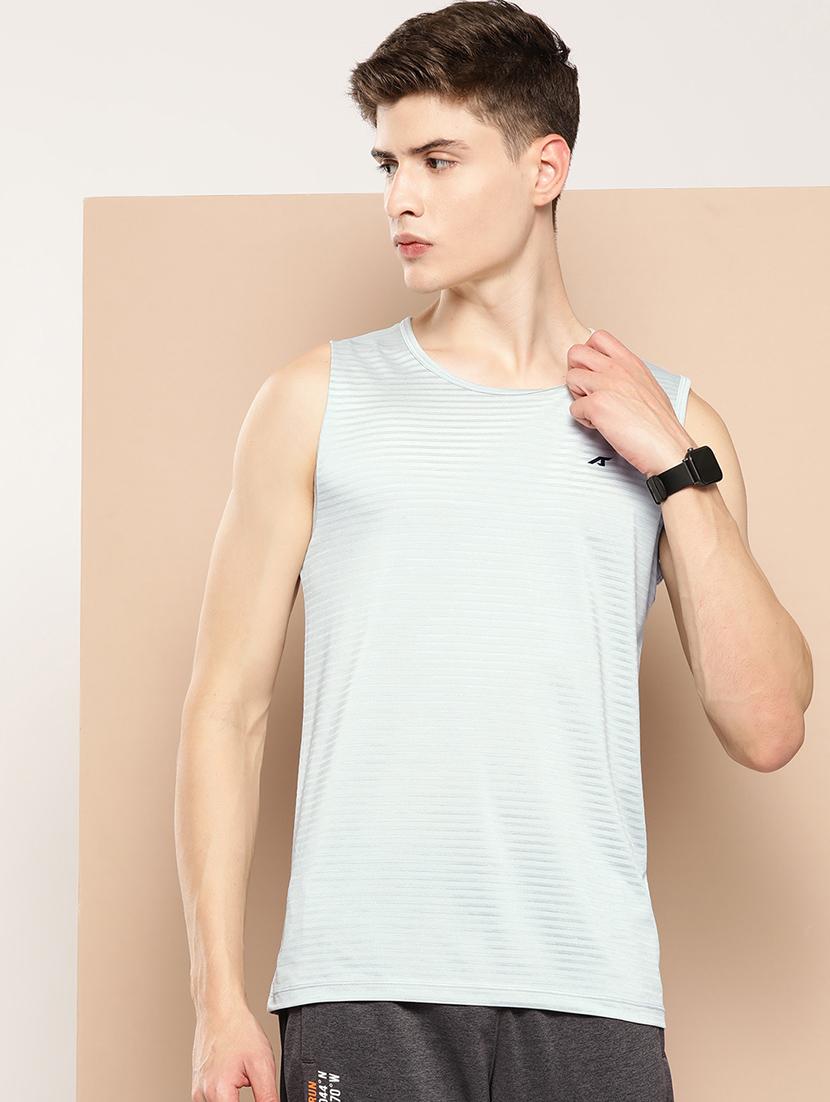 men striped sleeveless dry fit t-shirt - 22009364 - Zoom Image - 0