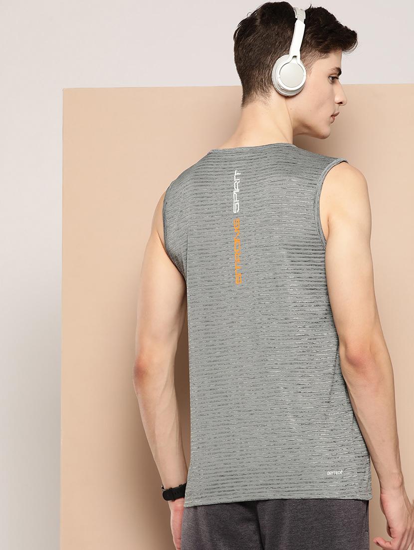 men striped sleeveless dry fit t-shirt - 22009365 - Standard Image - 3
