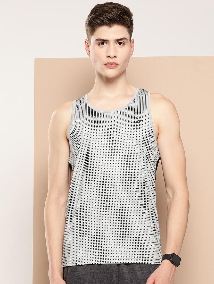 men polka dot sleeveless dry fit t-shirt
