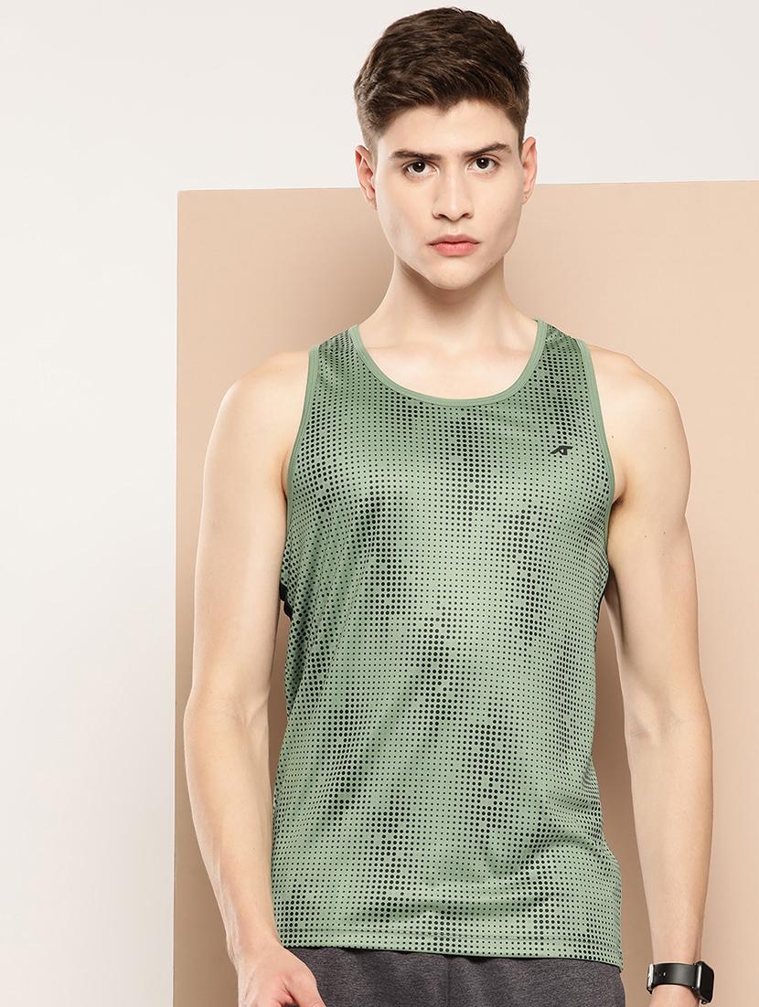 men polka dot sleeveless dry fit t-shirt