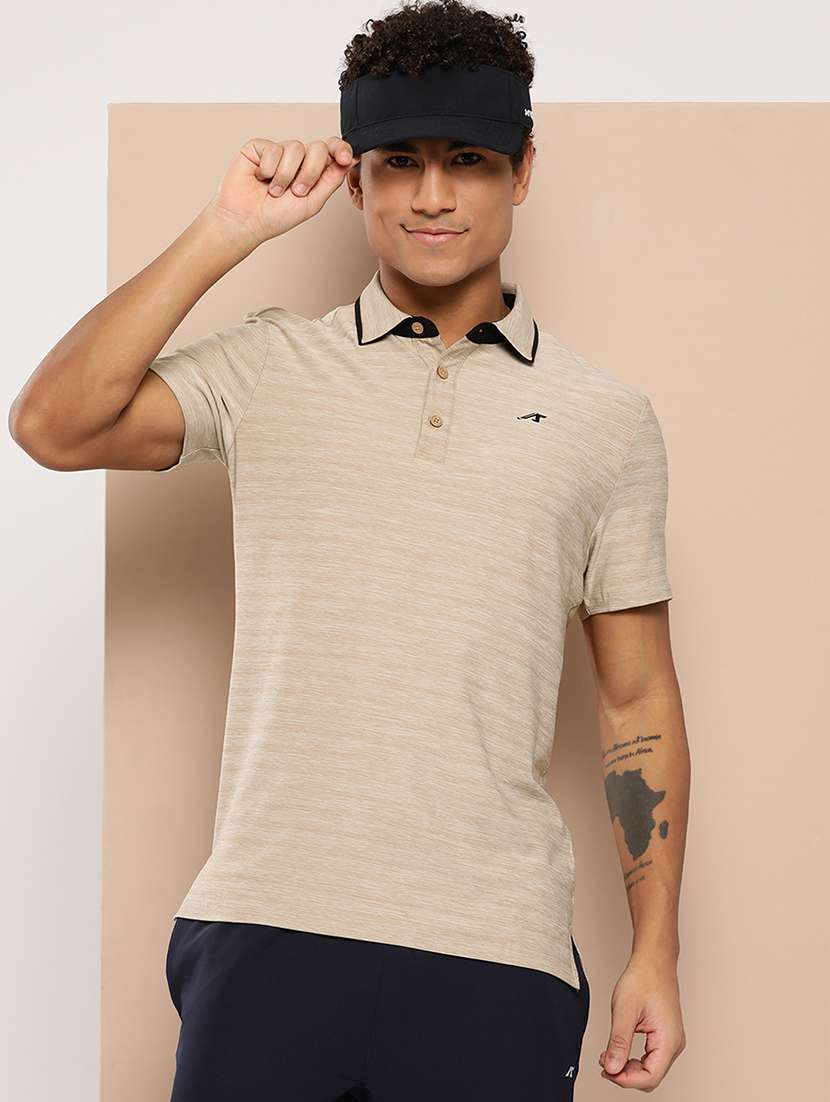 men striped short sleeve regular fit polo t-shirt