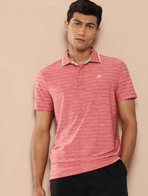 men melange short sleeve regular fit polo t-shirt - 22009375 - Standard Image - 0