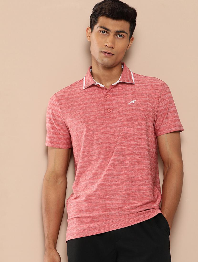 men melange short sleeve regular fit polo t-shirt - 22009375 - Zoom Image - 0