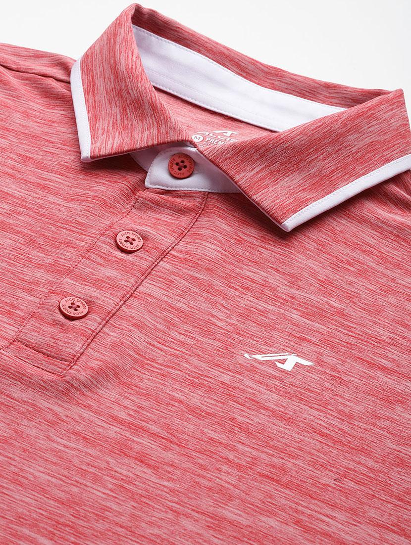 men melange short sleeve regular fit polo t-shirt - 22009375 - Standard Image - 3