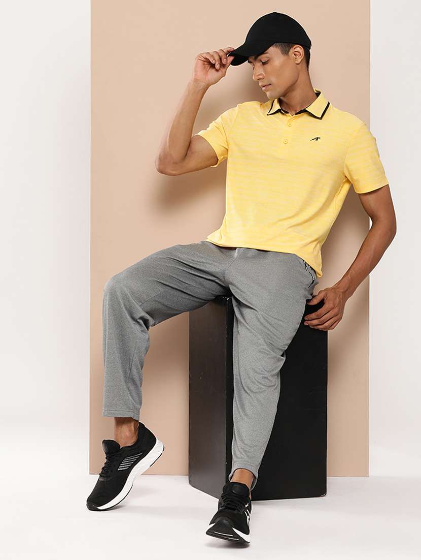 men melange short sleeve regular fit polo t-shirt - 22009378 -  Standard Image - 3