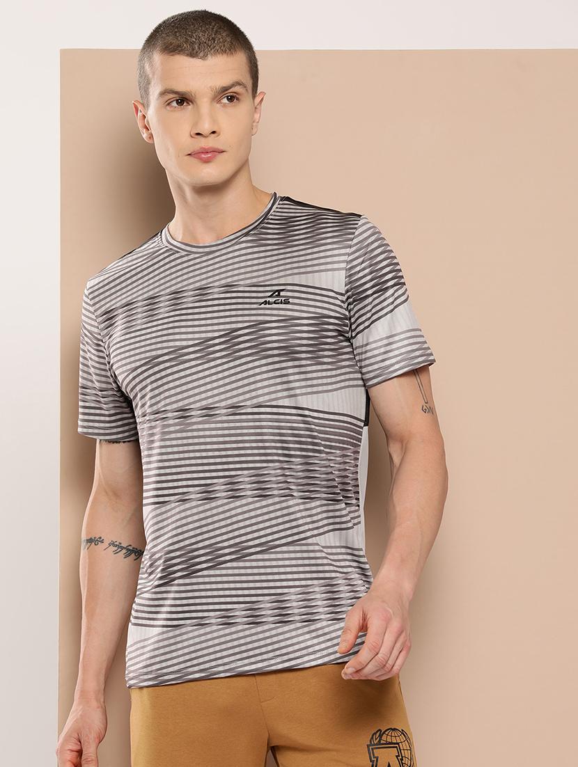 men striped short sleeve regular fit sport t-shirt