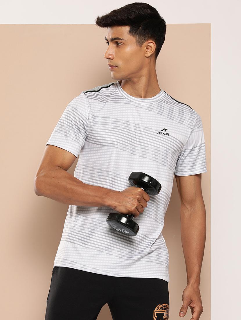 men striped short sleeve regular fit sport t-shirt