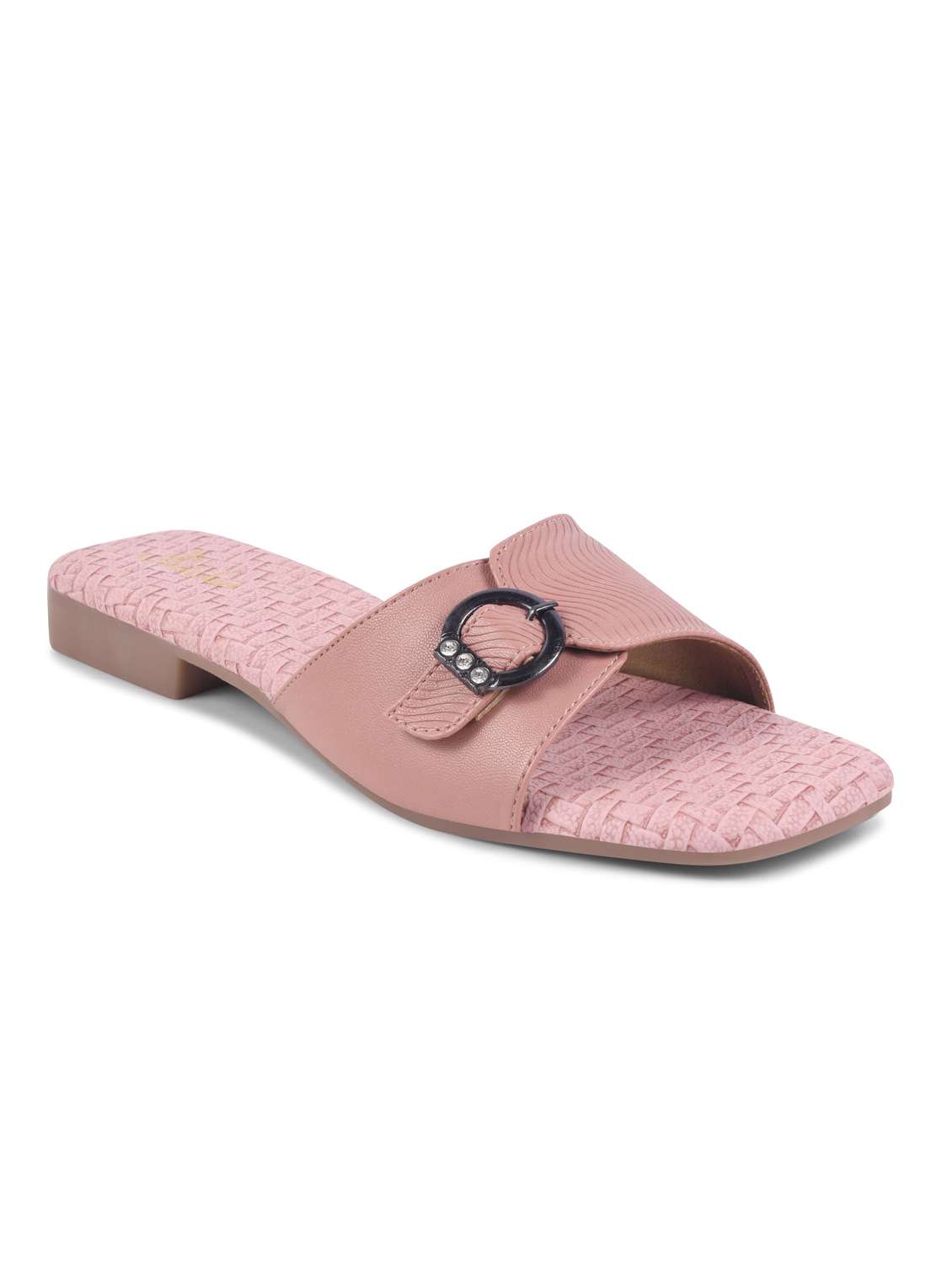 women slip on flat sandal