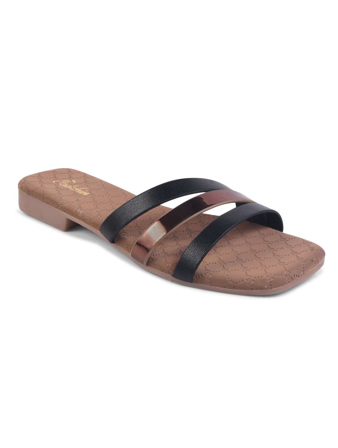 women slip on flat sandal