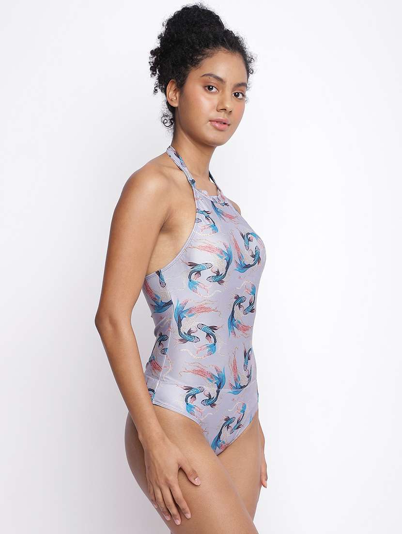 women printed sleeveless monokini with sarong - 22009430 -  Standard Image - 3