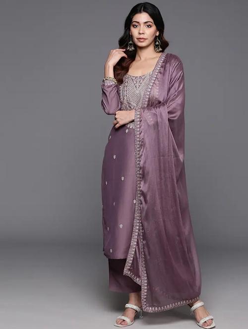 women embroidered three quarter sleeve kurta pant with dupatta set - 22009441 - Standard Image - 0