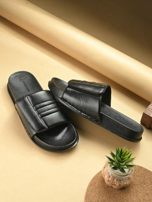 men black slip on slider - 22009446 - Standard Image - 0