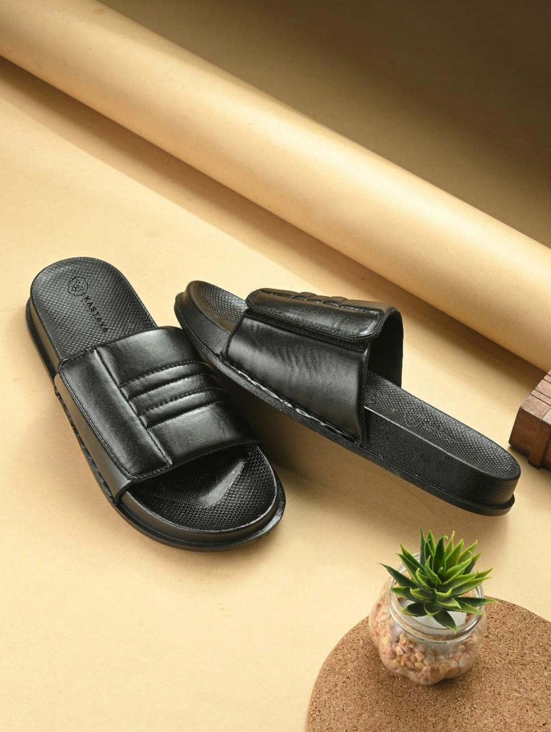 men black slip on slider