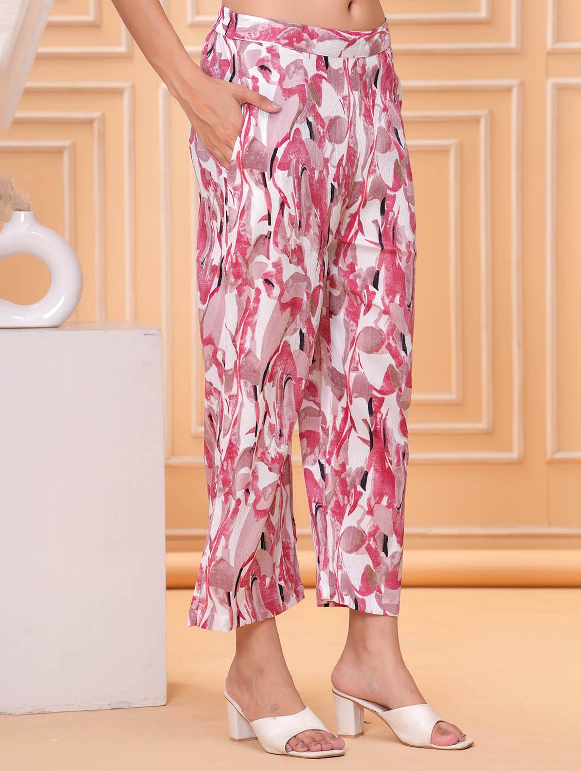 women printed top and trouser co-ord set - 22009461 - Standard Image - 5