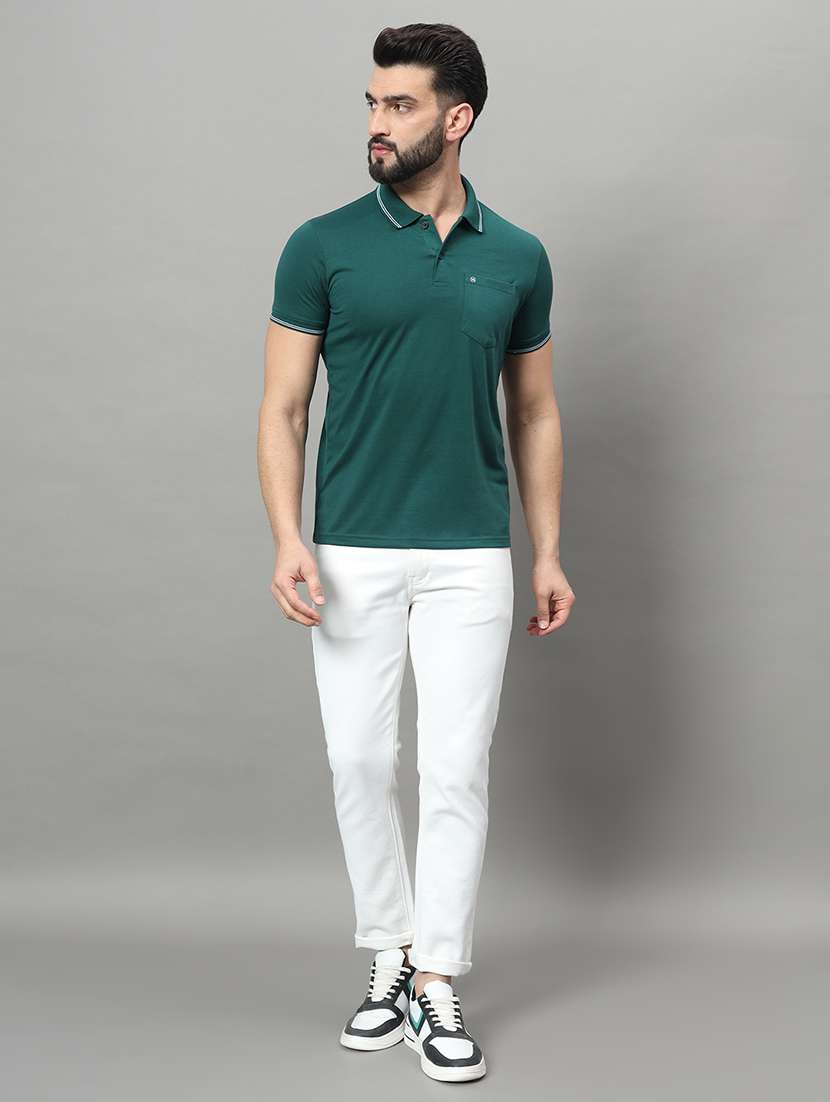 men solid short sleeve regular fit polo t-shirt - 22009506 -  Standard Image - 3