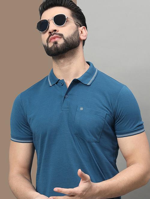 men solid short sleeve regular fit polo t-shirt - 22009509 - Standard Image - 0