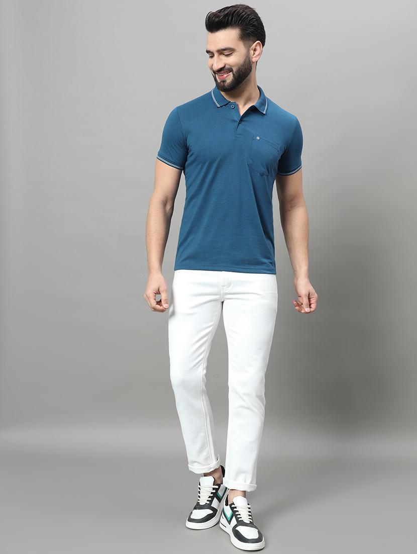 men solid short sleeve regular fit polo t-shirt - 22009509 - Standard Image - 3