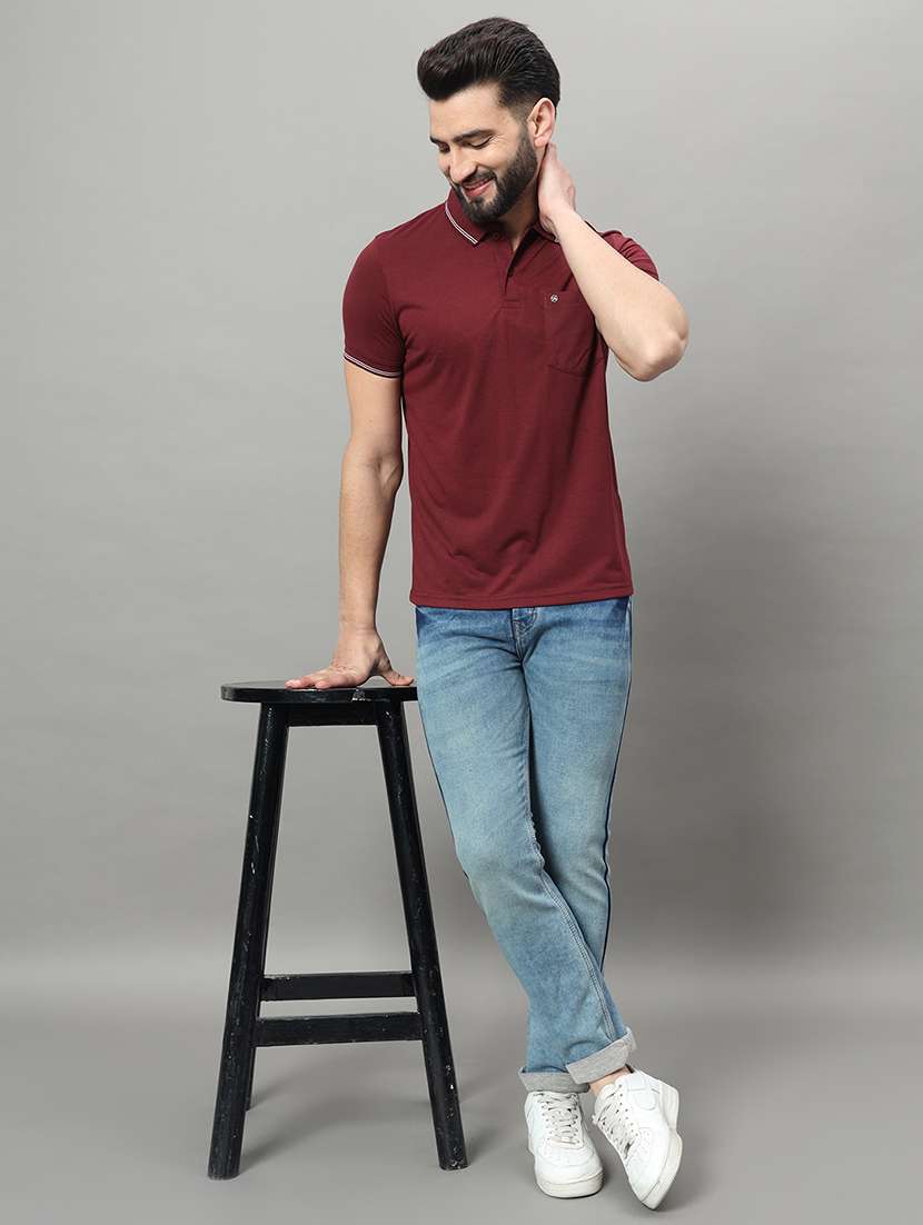 men solid short sleeve regular fit polo t-shirt - 22009516 -  Standard Image - 3