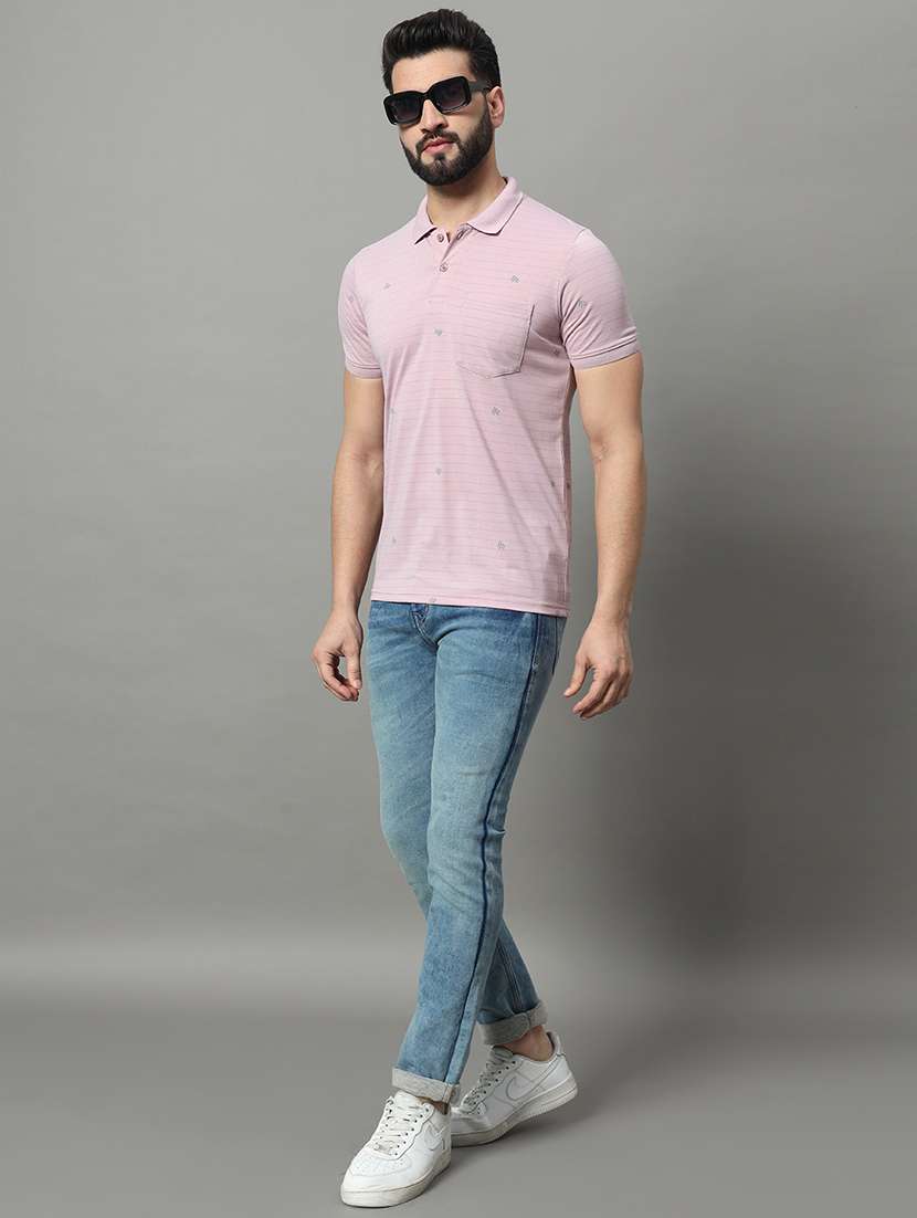 men striped short sleeve regular fit polo t-shirt - 22009517 -  Standard Image - 3