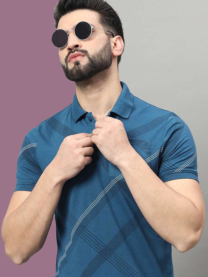 men printed short sleeve regular fit polo t-shirt