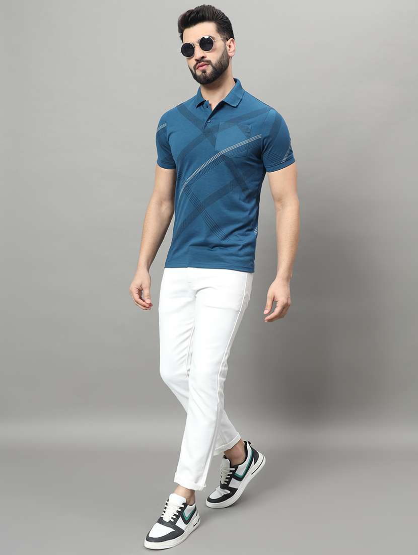 men printed short sleeve regular fit polo t-shirt - 22009520 -  Standard Image - 3