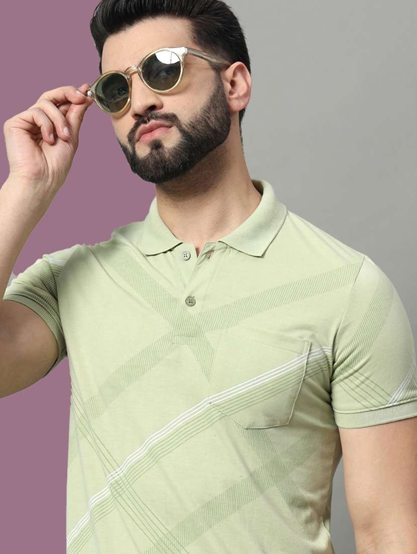 men printed short sleeve regular fit polo t-shirt