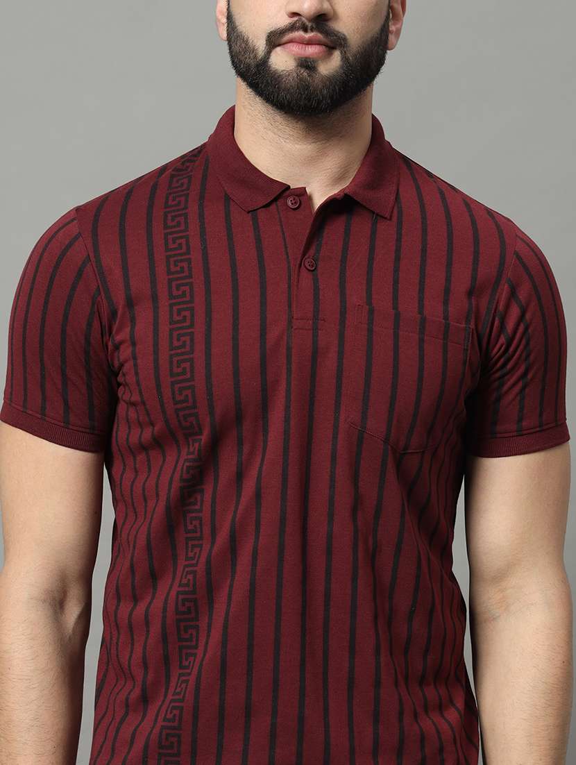 men striped short sleeve regular fit polo t-shirt - 22009525 -  Standard Image - 3