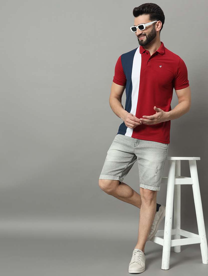 men color block short sleeve regular fit polo t-shirt - 22009530 -  Standard Image - 3