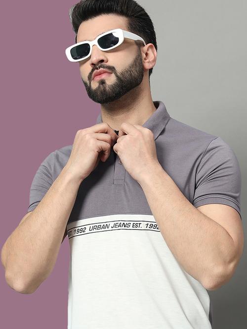 men color block short sleeve regular fit polo t-shirt - 22009539 -  Standard Image - 0