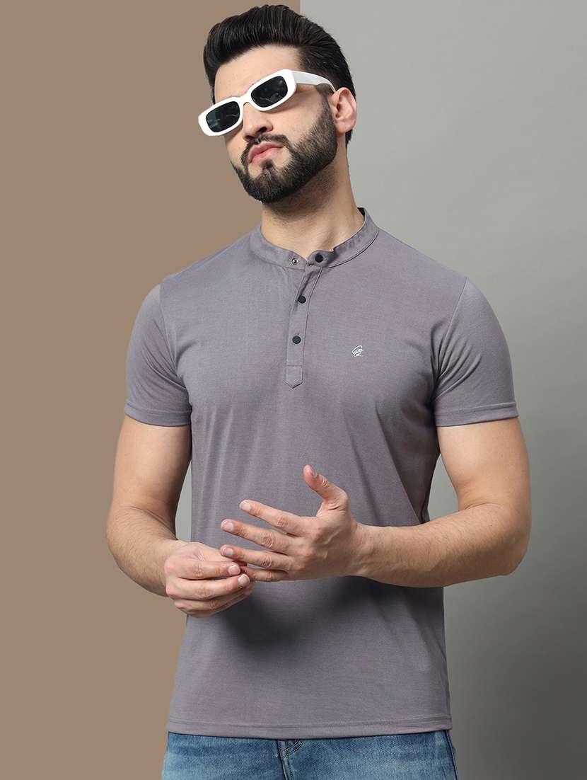 men solid short sleeve regular fit t-shirt