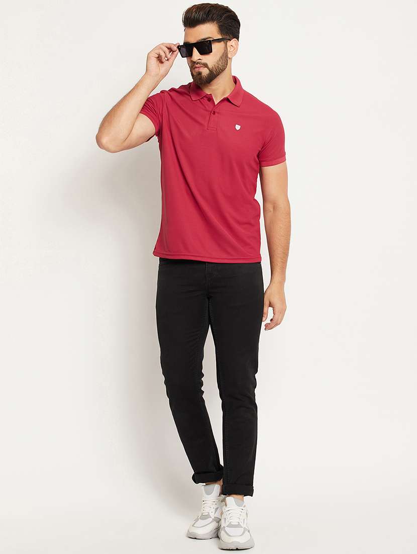 men solid short sleeve regular fit polo t-shirt - 22009575 -  Standard Image - 3