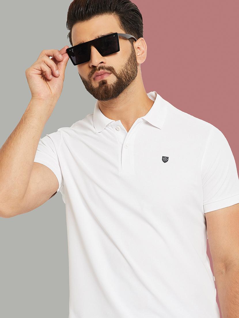 men solid short sleeve regular fit polo t-shirt