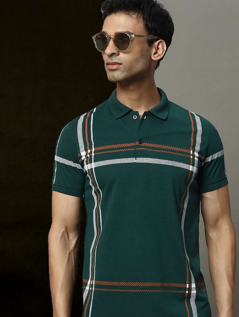 men printed short sleeve regular fit polo t-shirt