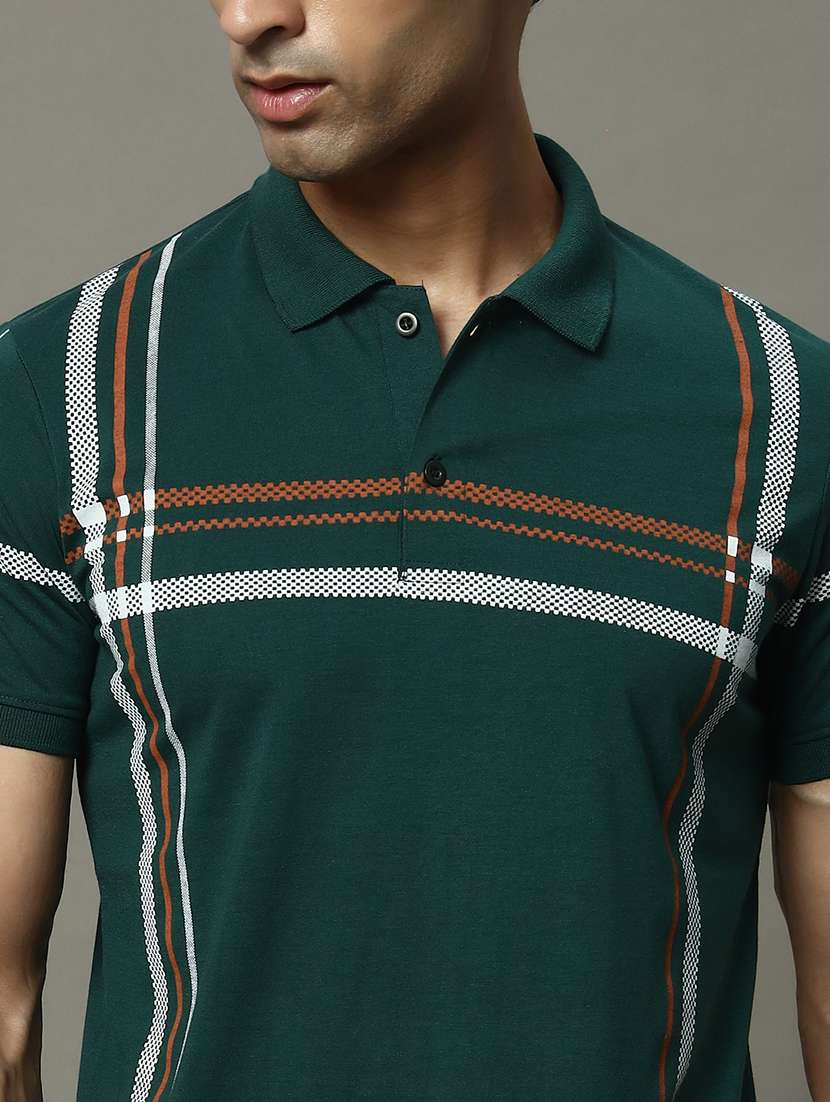 men printed short sleeve regular fit polo t-shirt - 22009585 -  Standard Image - 3
