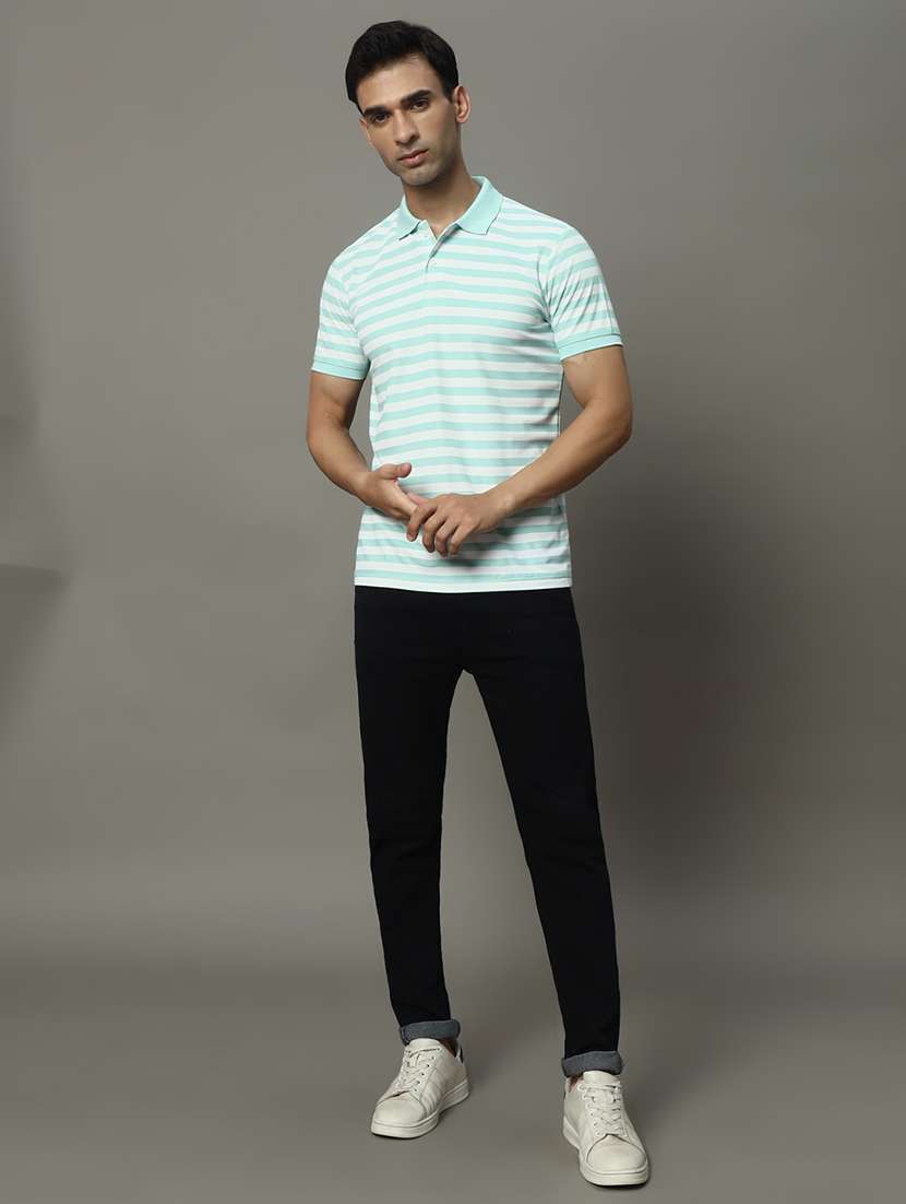 men striped short sleeve regular fit polo t-shirt - 22009602 -  Standard Image - 3