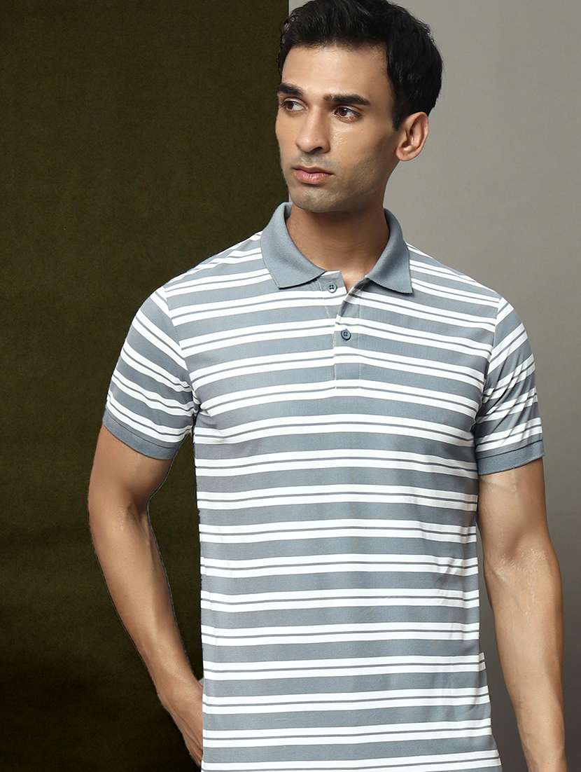 men striped short sleeve regular fit polo t-shirt - 22009604 -  Zoom Image - 0