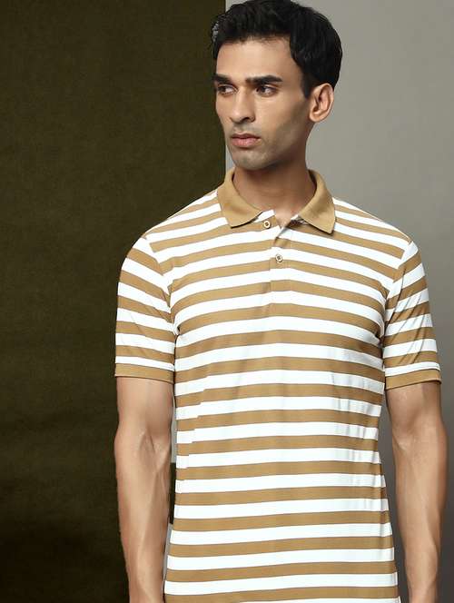 men striped short sleeve regular fit polo t-shirt - 22009608 -  Standard Image - 0