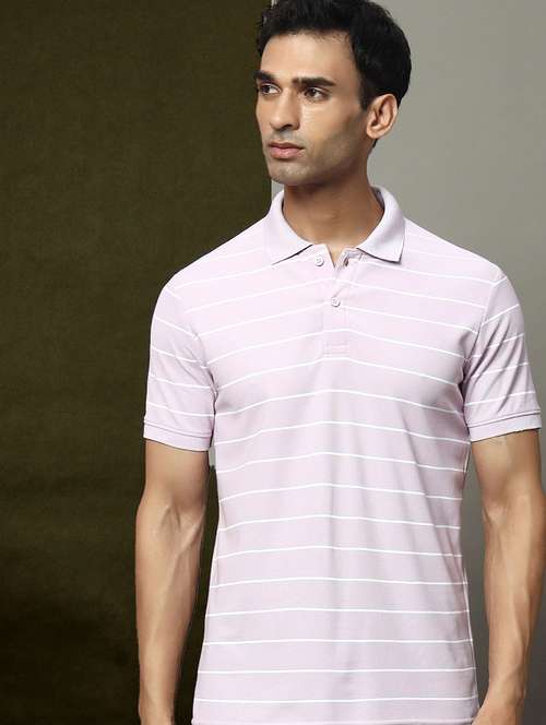 men striped short sleeve regular fit polo t-shirt - 22009612 - Standard Image - 0