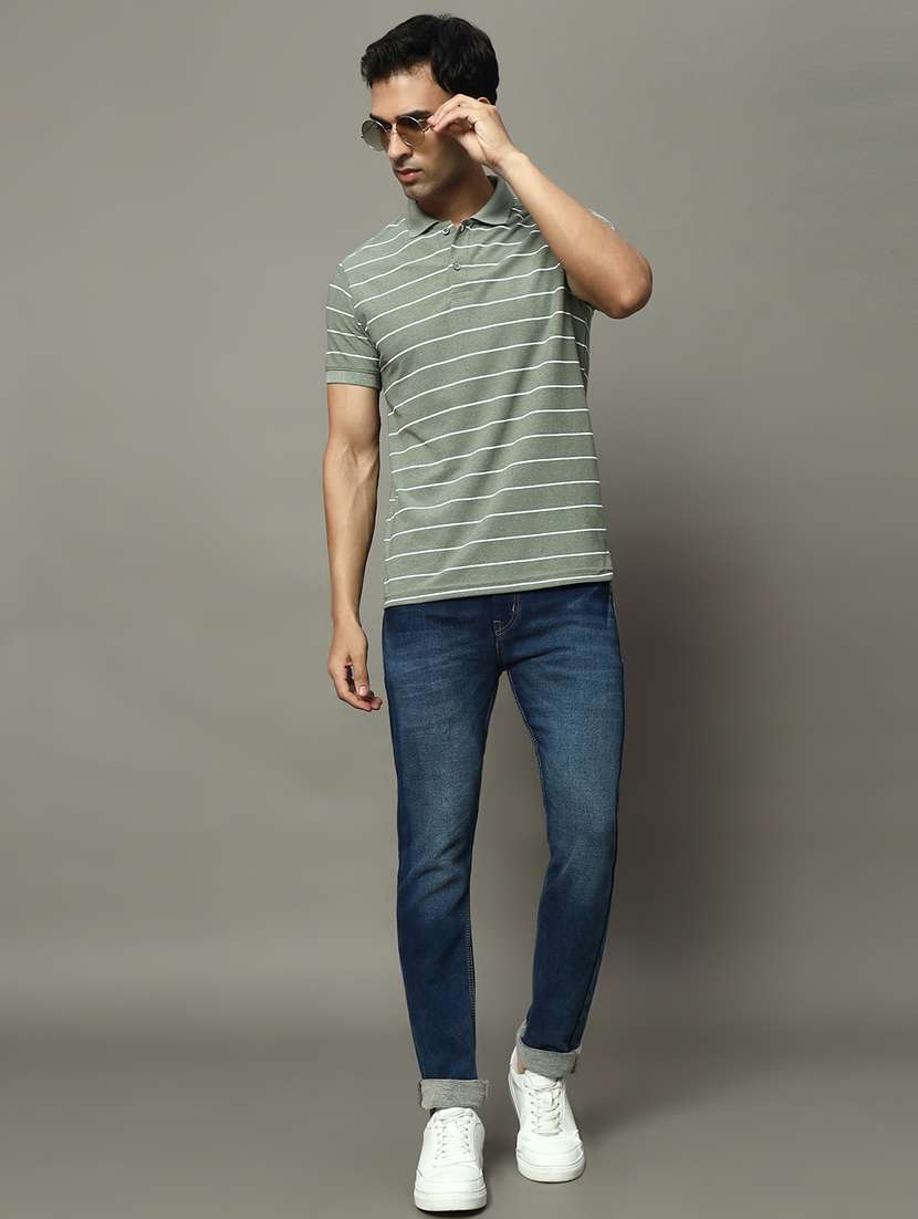 men striped short sleeve regular fit polo t-shirt - 22009613 -  Standard Image - 3