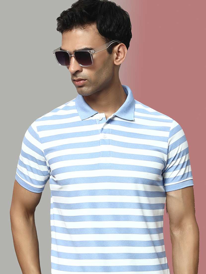 men striped short sleeve regular fit polo t-shirt - 22009617 -  Zoom Image - 0