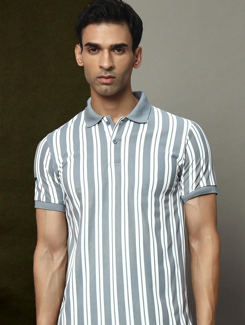 men striped short sleeve regular fit polo t-shirt - 22009618 - Zoom Image - 0