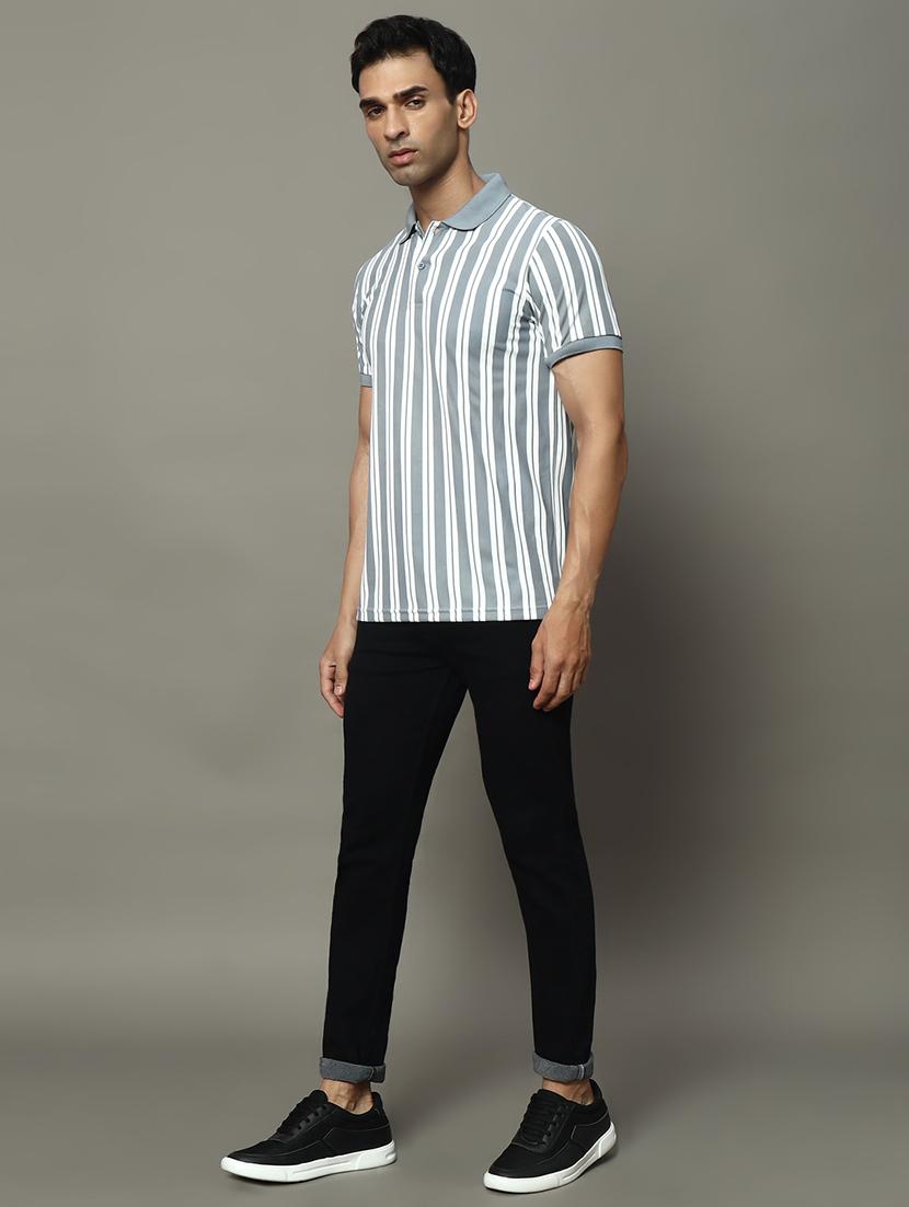 men striped short sleeve regular fit polo t-shirt - 22009618 - Standard Image - 3