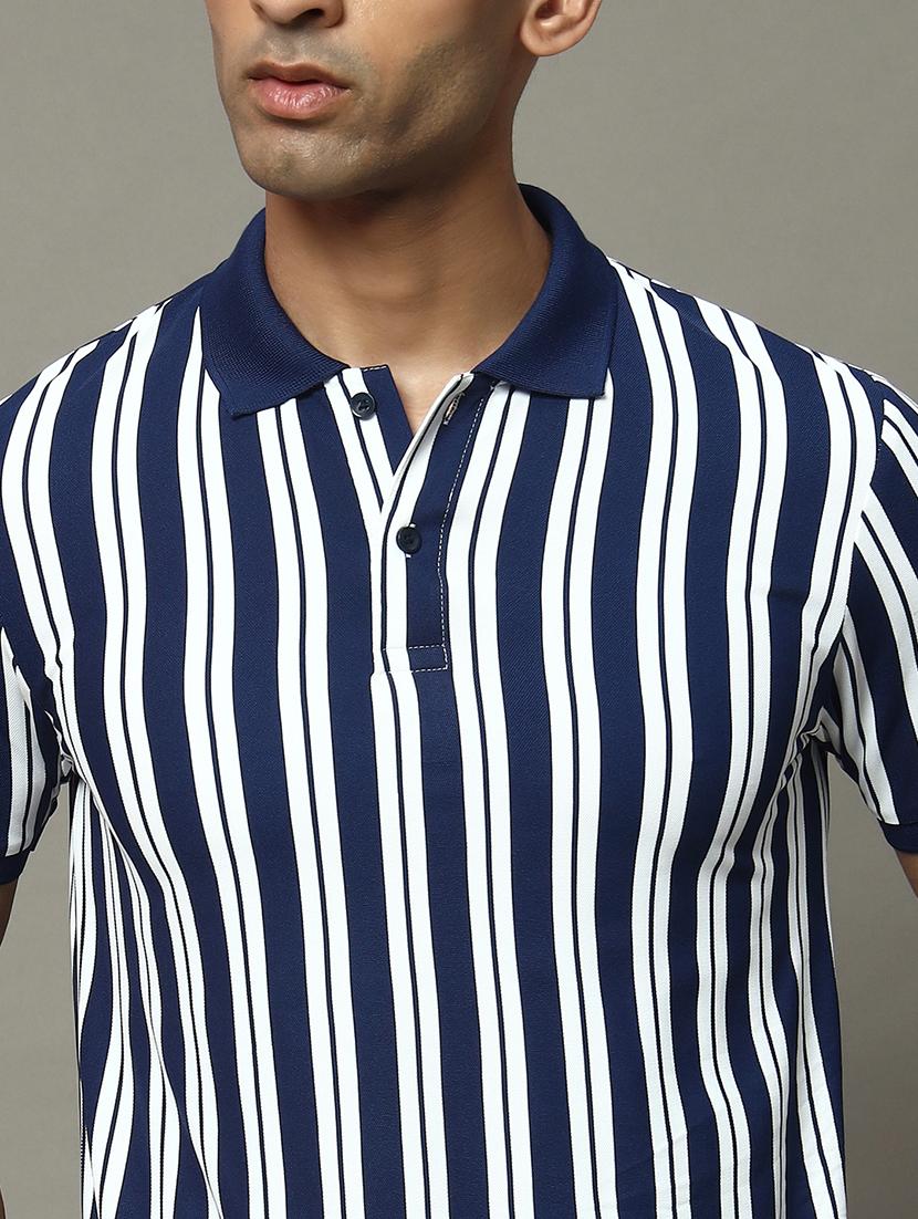 men striped short sleeve regular fit polo t-shirt - 22009620 - Standard Image - 3
